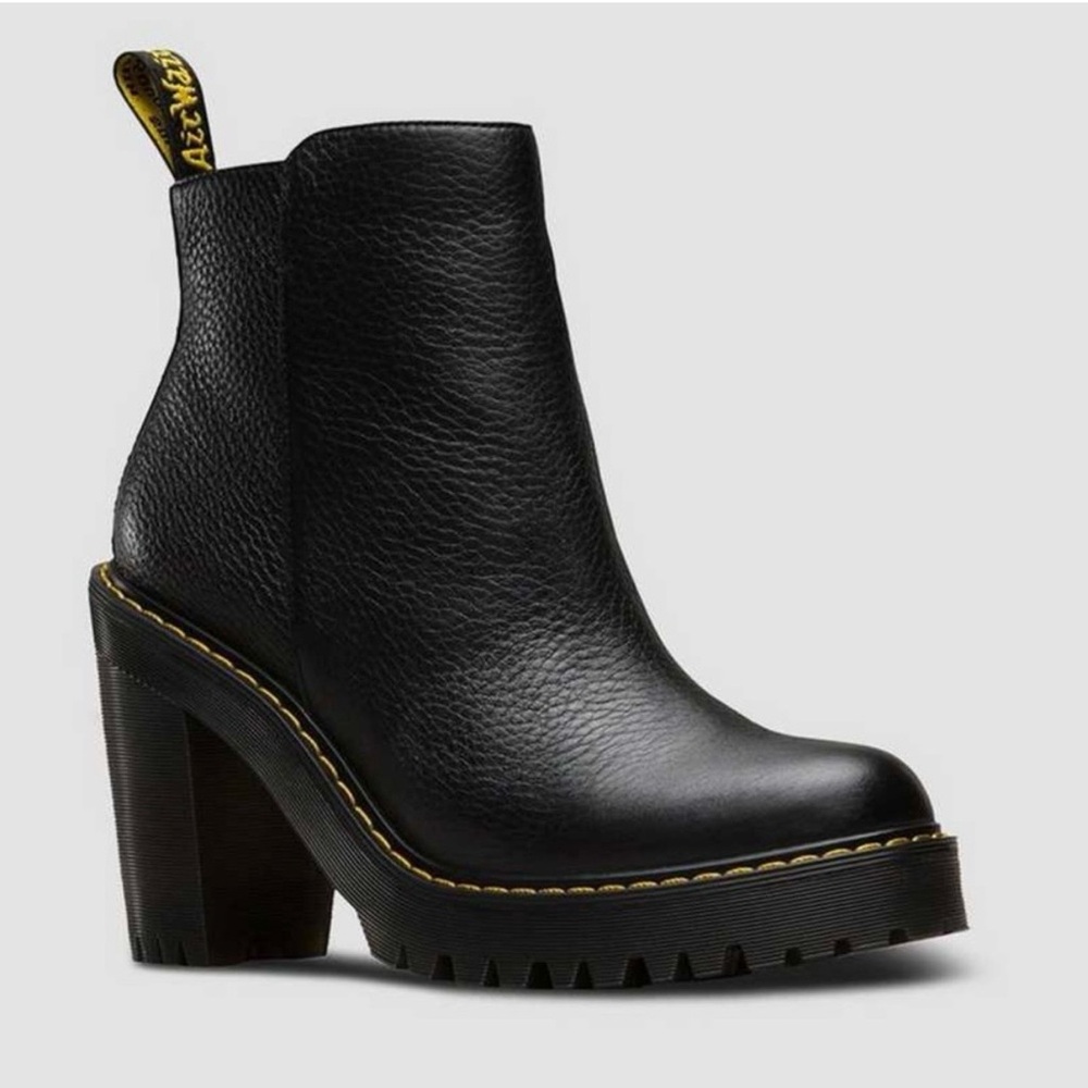Dr. Martens Magdalena Black Ankle Boots - Milled Nappa Leather